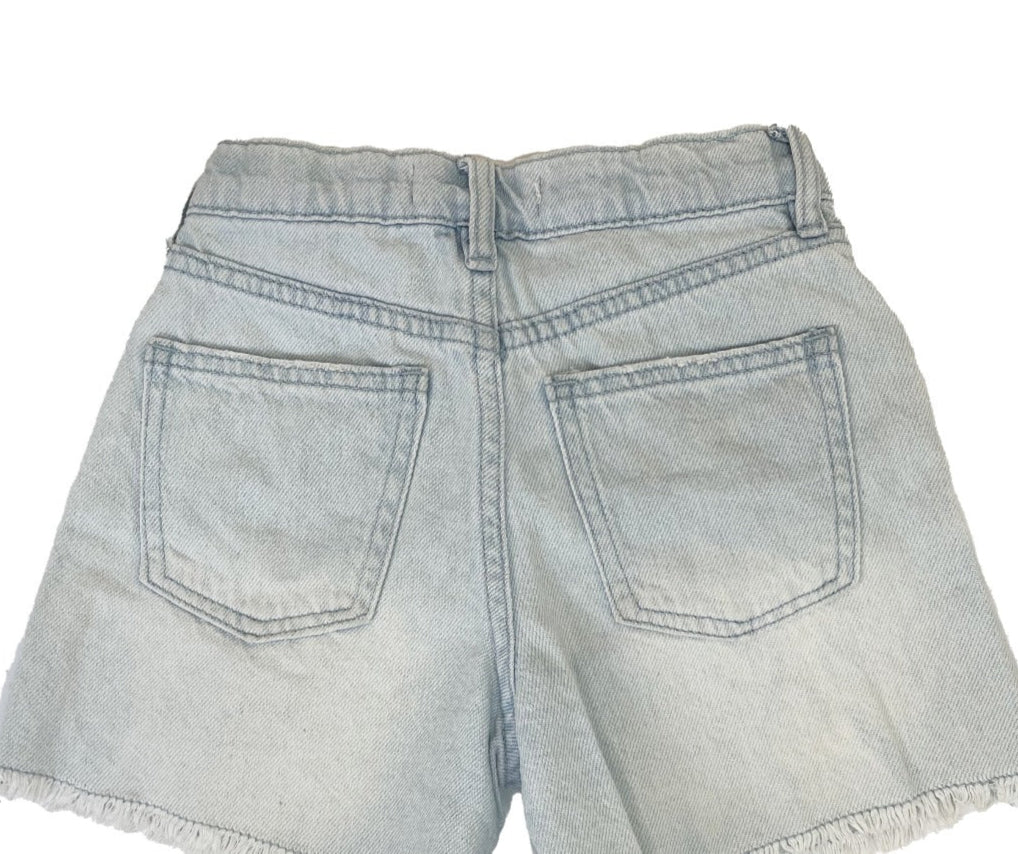 4Y Light blue faded high waist shorts - Cotton On