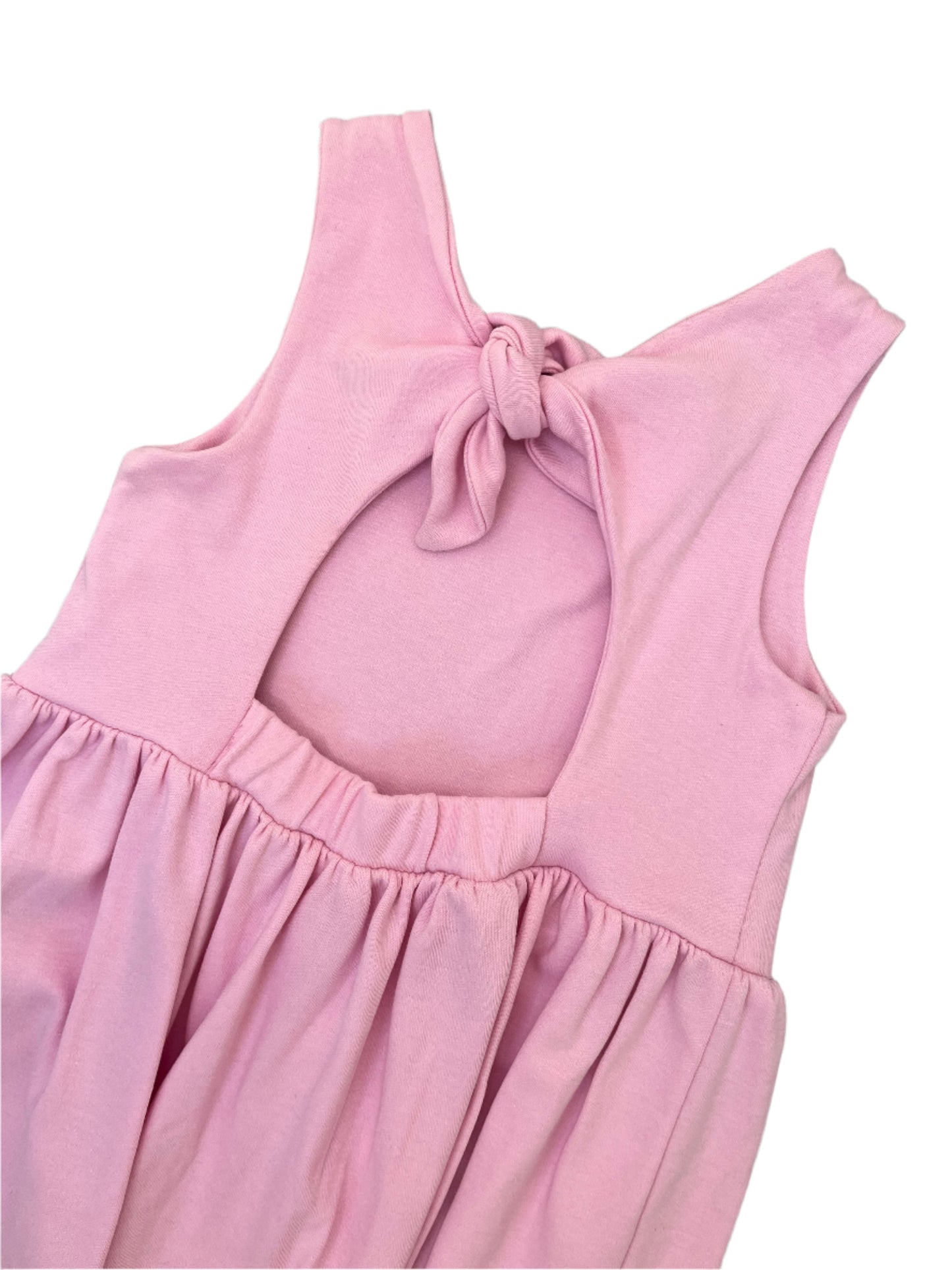 5-6Y Cotton back bow dress in pink - Carter & Me