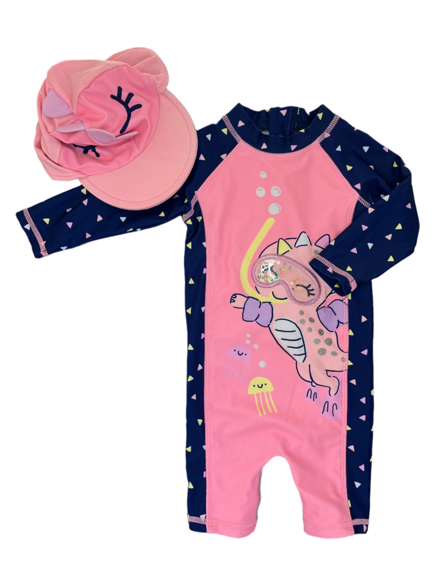 3-6M Swimsuit with matching hat - Woolworths