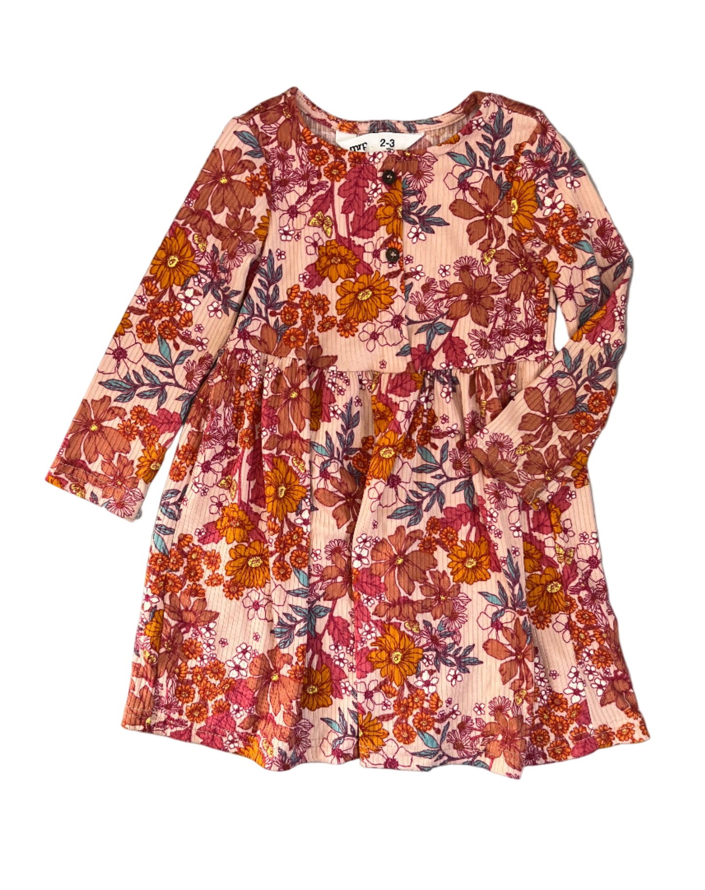 2-3Y Long sleeve floral dress - MrP
