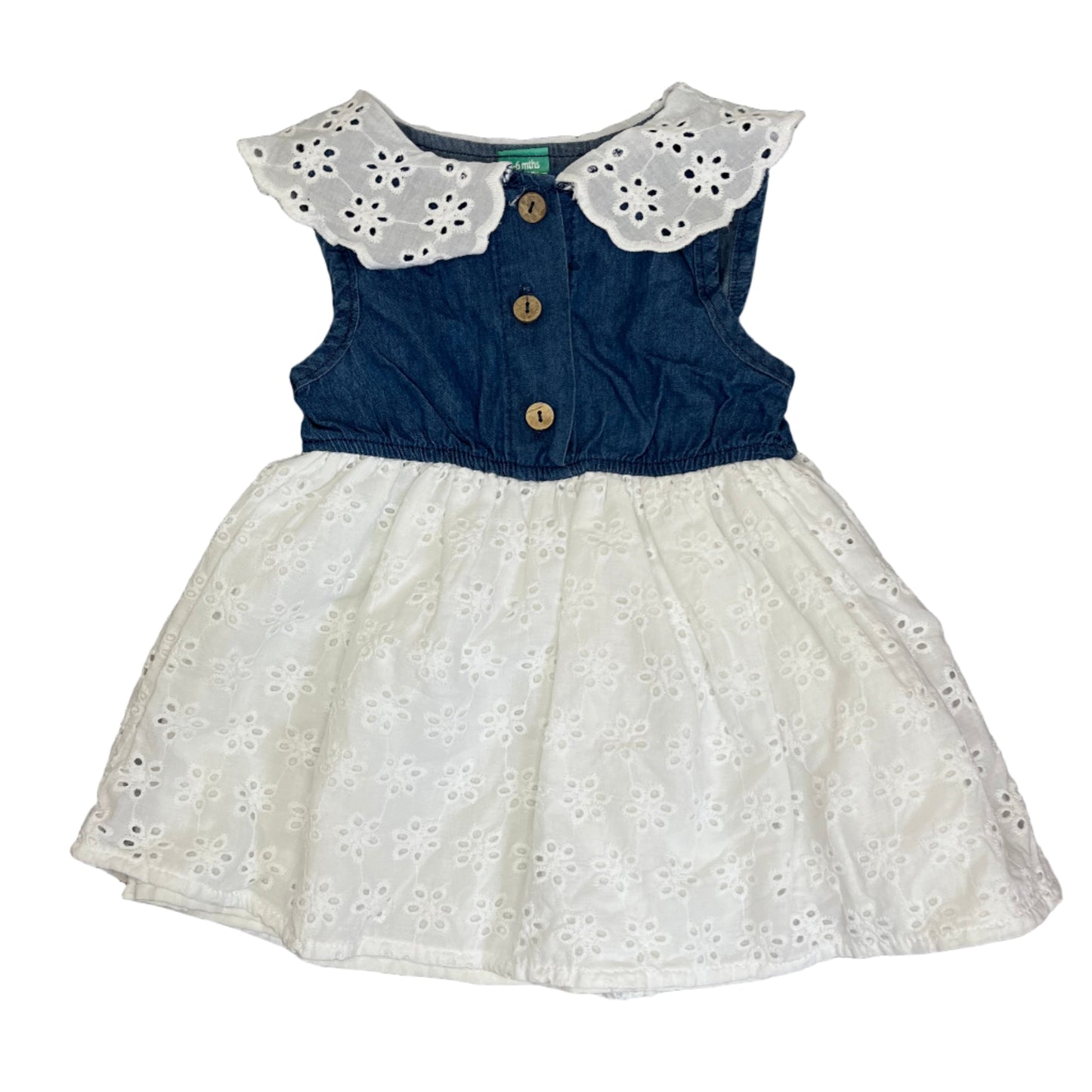 3-6M Anglaise soft denim dress - Ackermans Baby