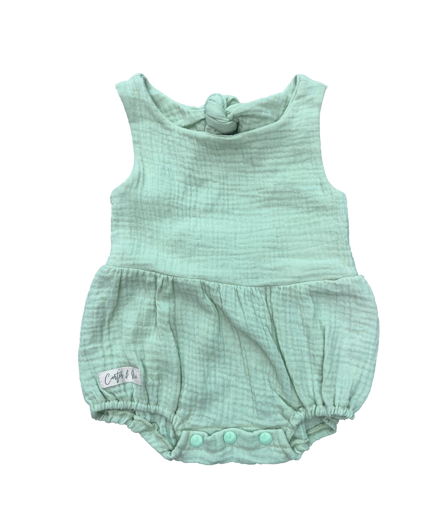 6-9M Muslin romper with back tie - Carter & Me