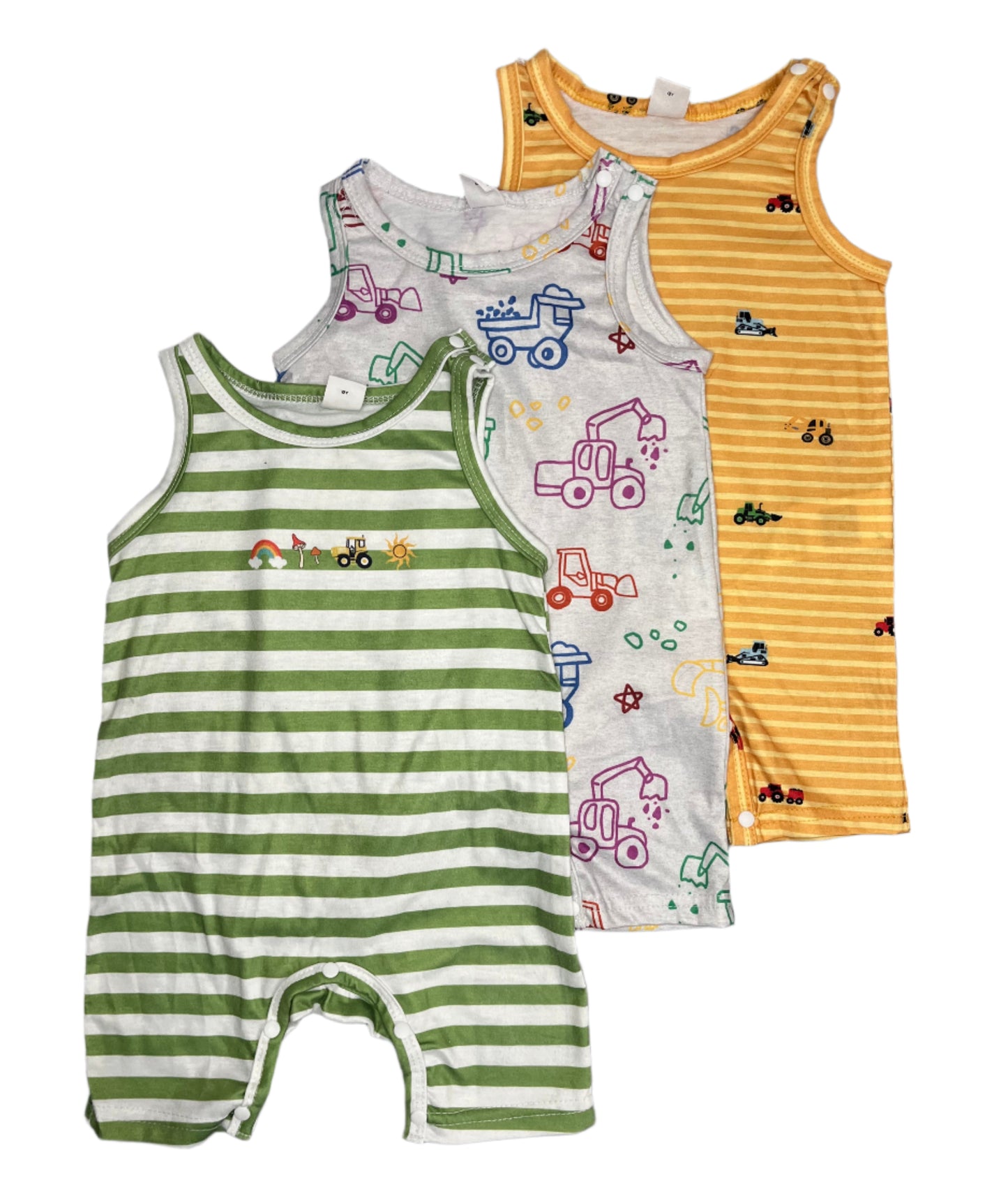 3-6M Tractor print romper set - Shein