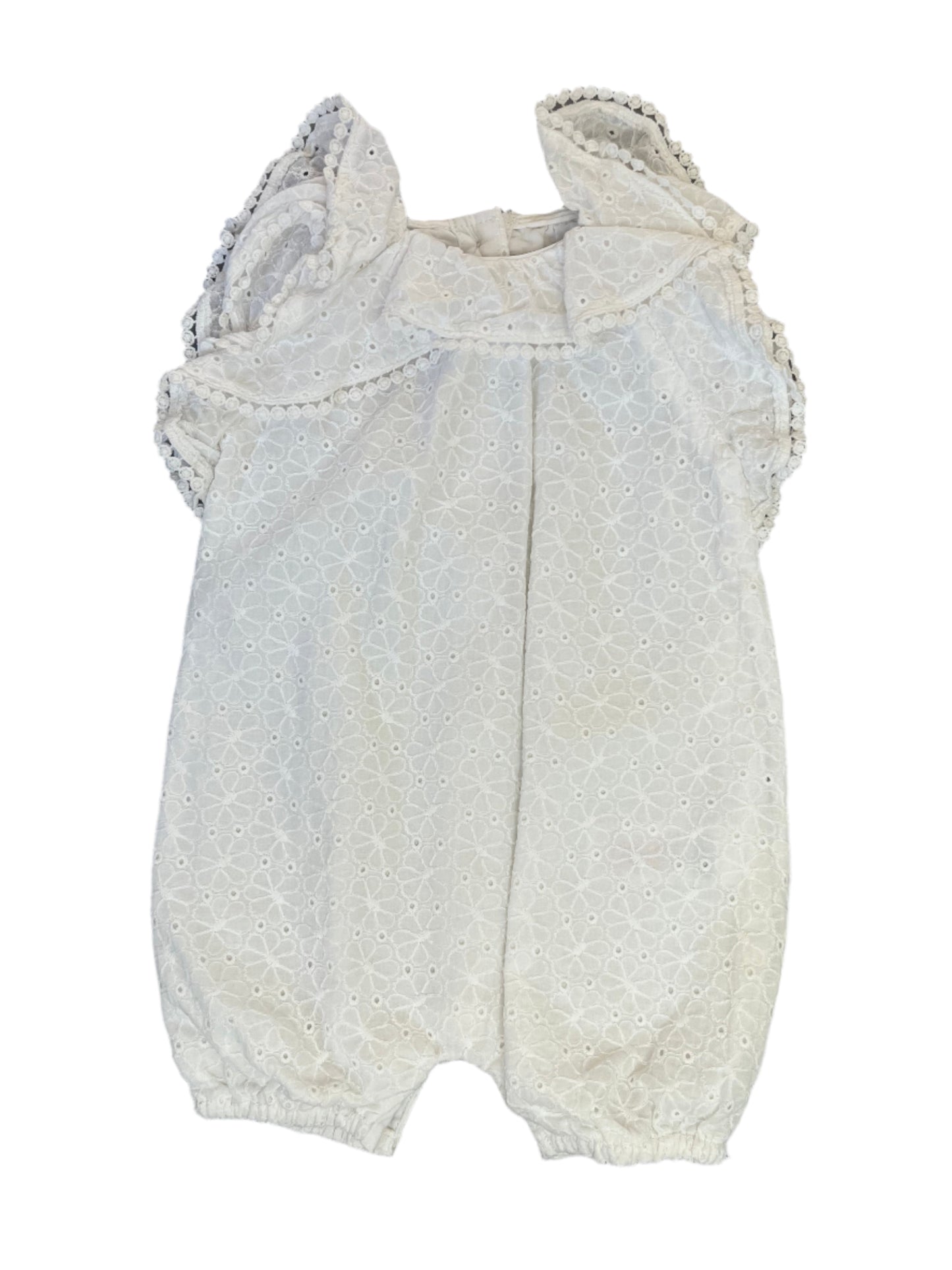 0-3M White anglaise romper - Mamas & Papas