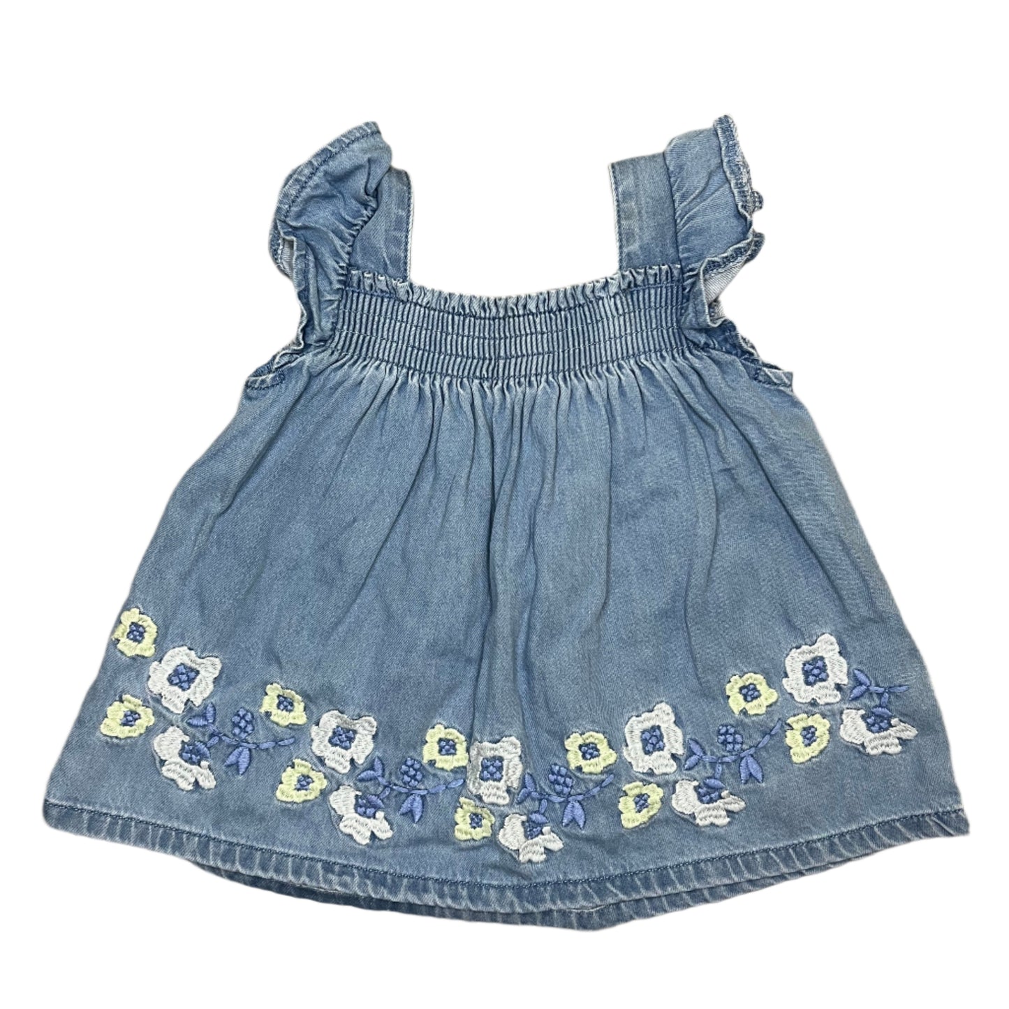 18-24M Soft denim embroidery top - Marks & Spenser