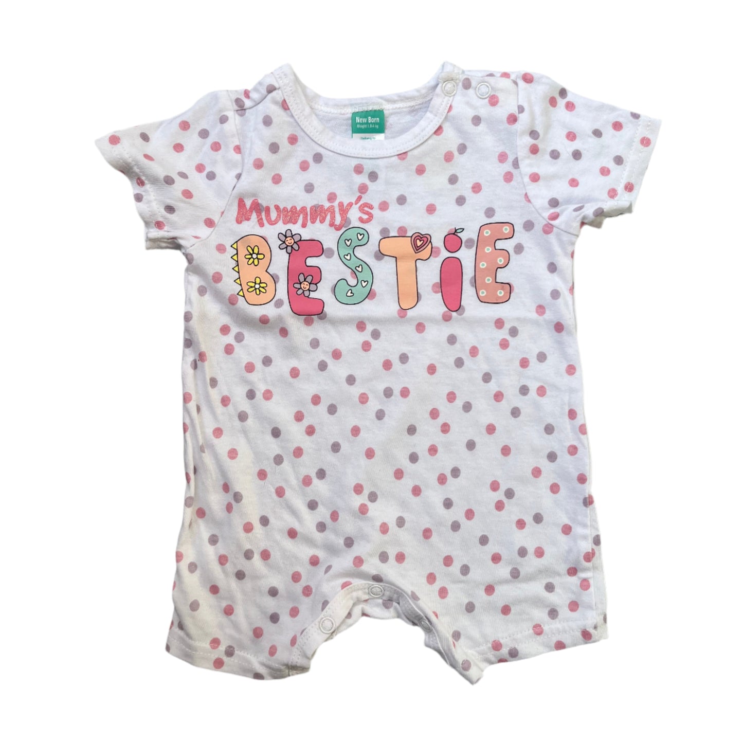 Newborn Mummy's bestie polka dot romper - Ackermans Baby