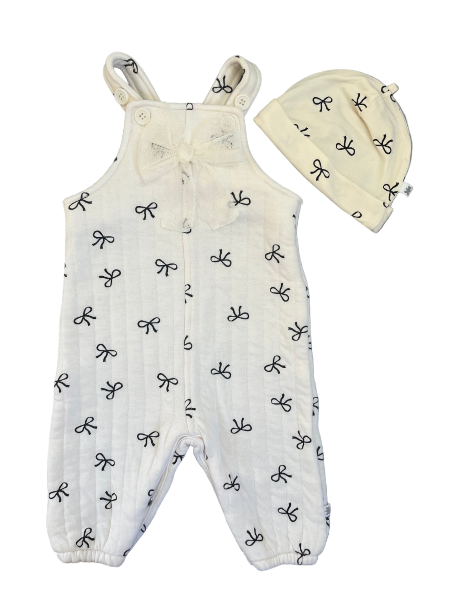 1-3M Bow romper with matching Beanie - Woolworths