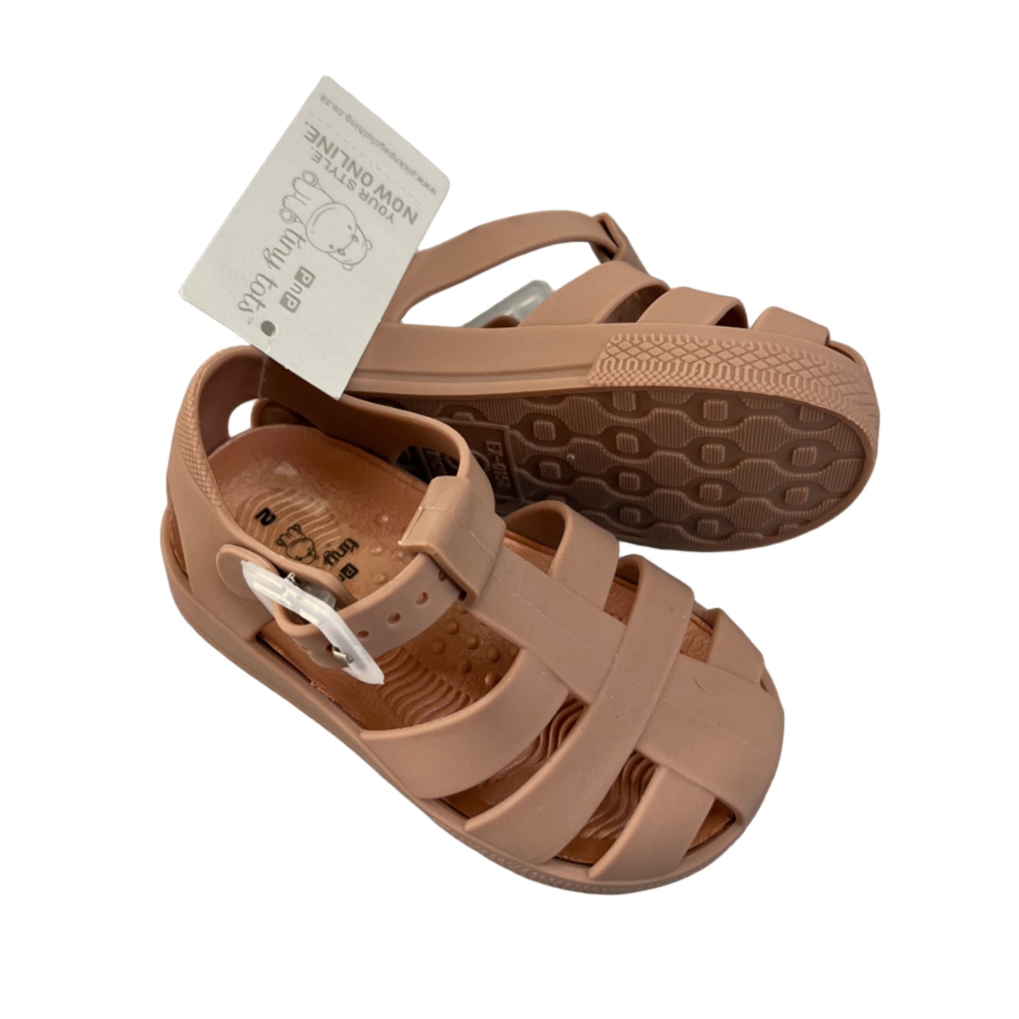 Size 2 Tan Sandals - Tiny tots