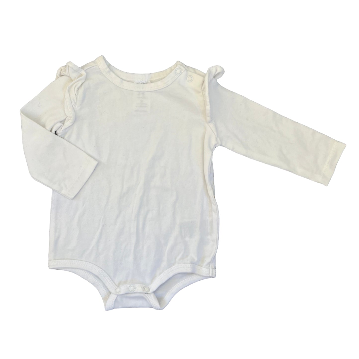 3-6M White long sleeve vest - Cotton On