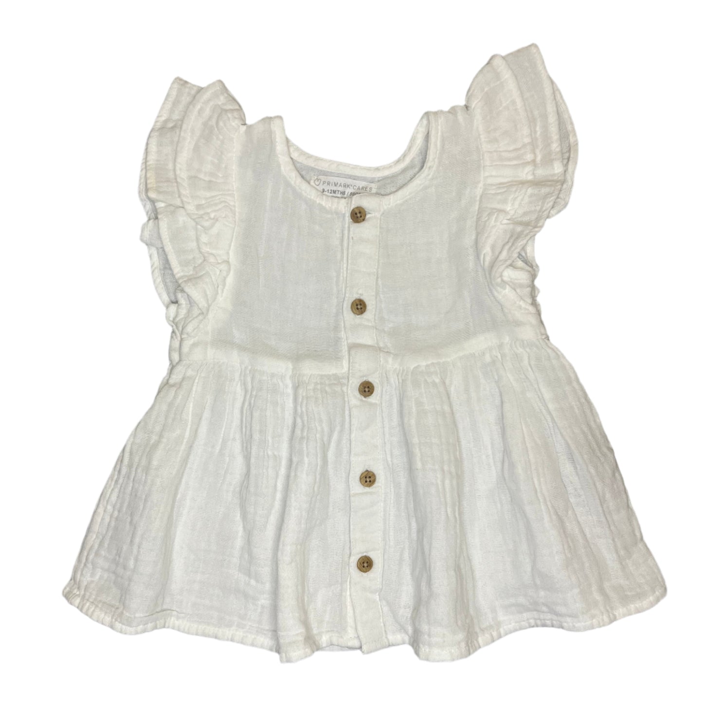 9-12M Muslin white button down top - Primark