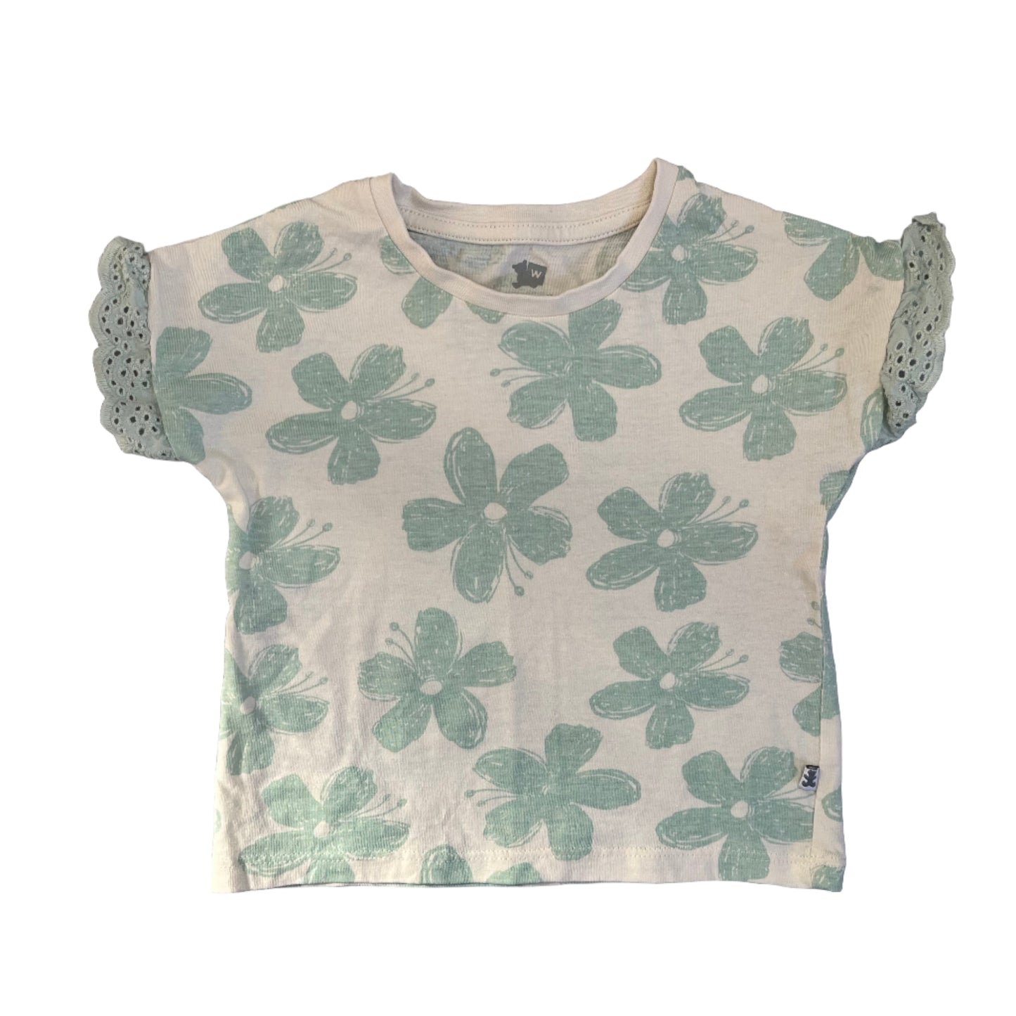 6-12M Green floral tee - Woolworths