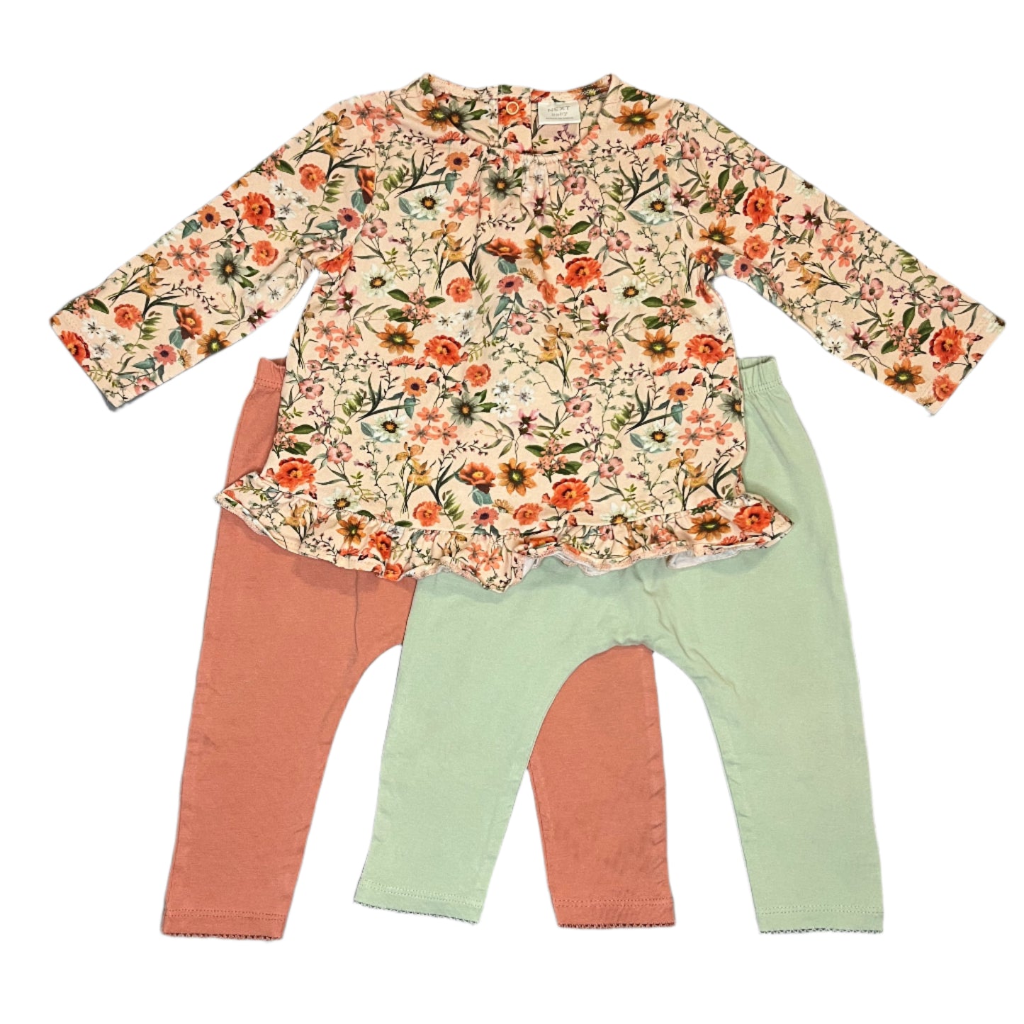 6-9M Blouse and 2 pairs of leggings - Next Baby