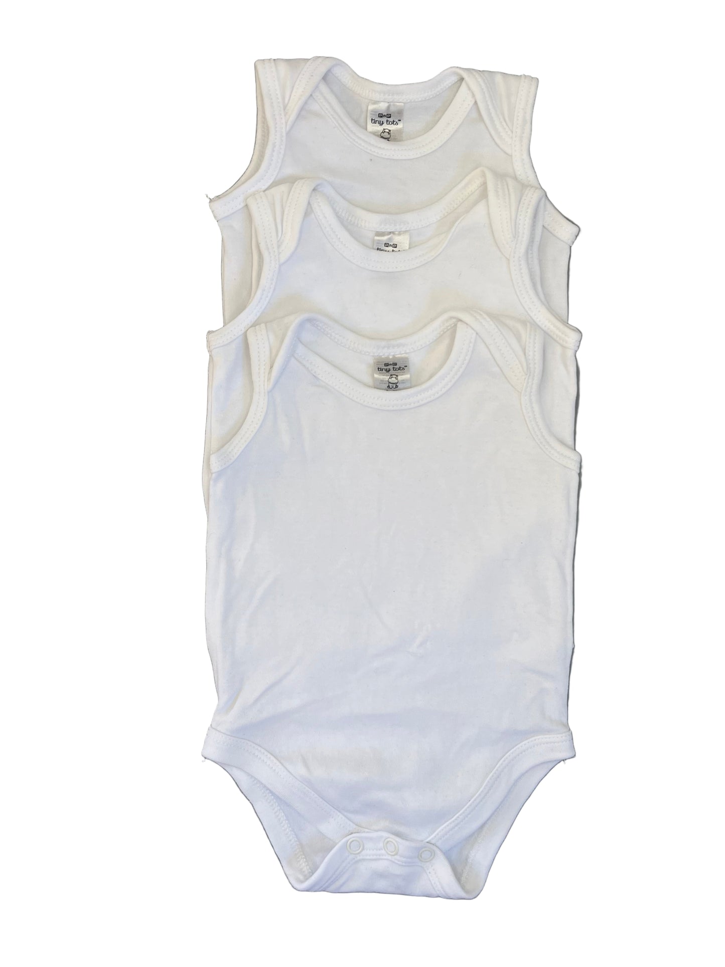 0-3M White short sleeve vests - Tiny tots