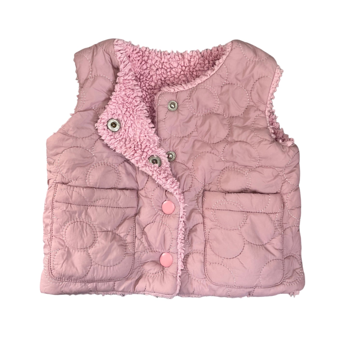 1-3M Reversible pink puffer vest - Woolworths