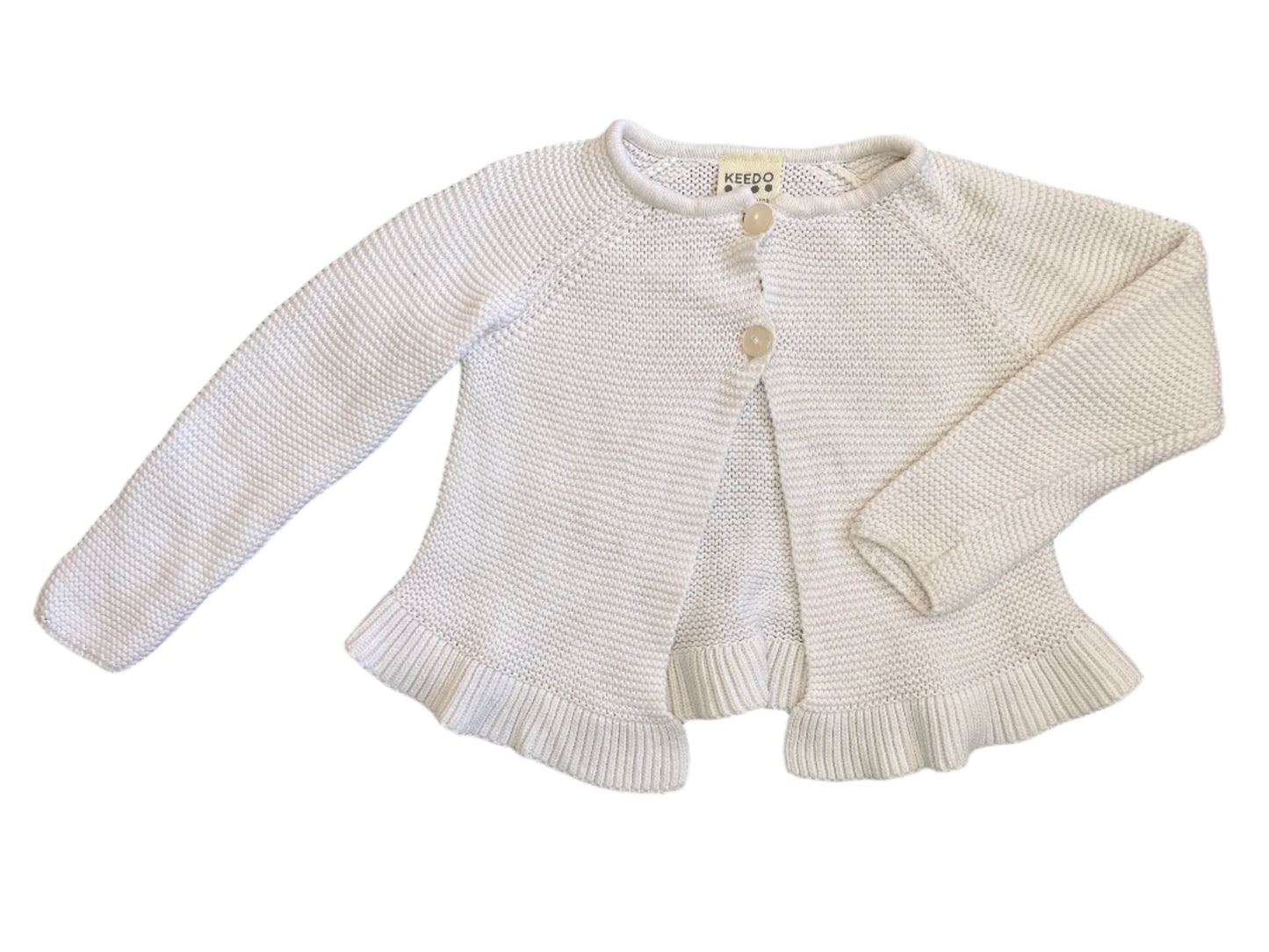 18-24M White front button cardigan - Keedo