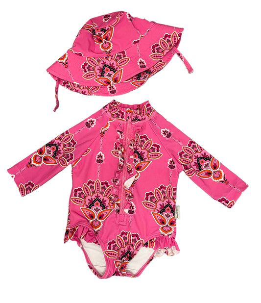 3-6M Swimsuit with matching hat - Country Road