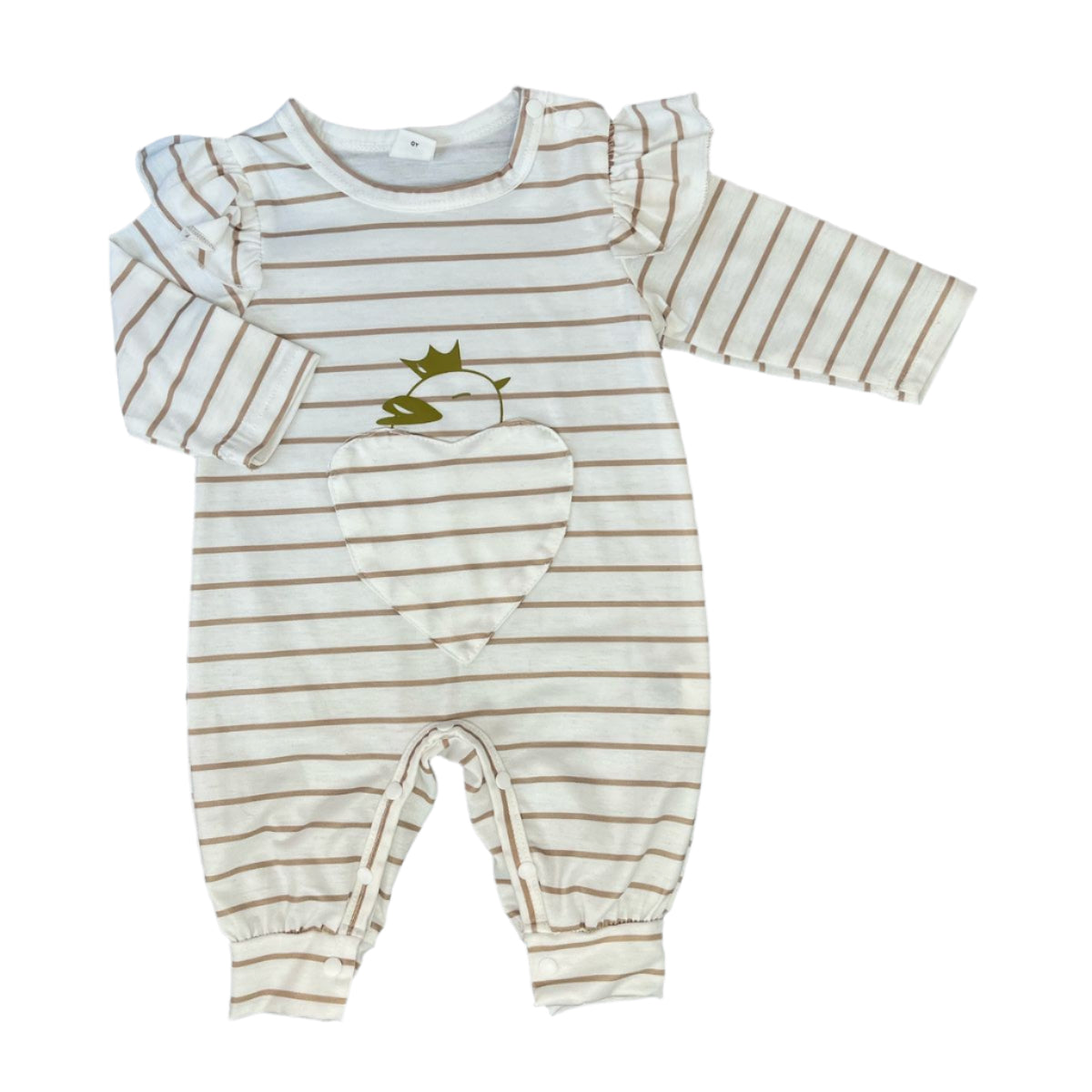 1-3M Striped Swan Sleepsuit - Shein