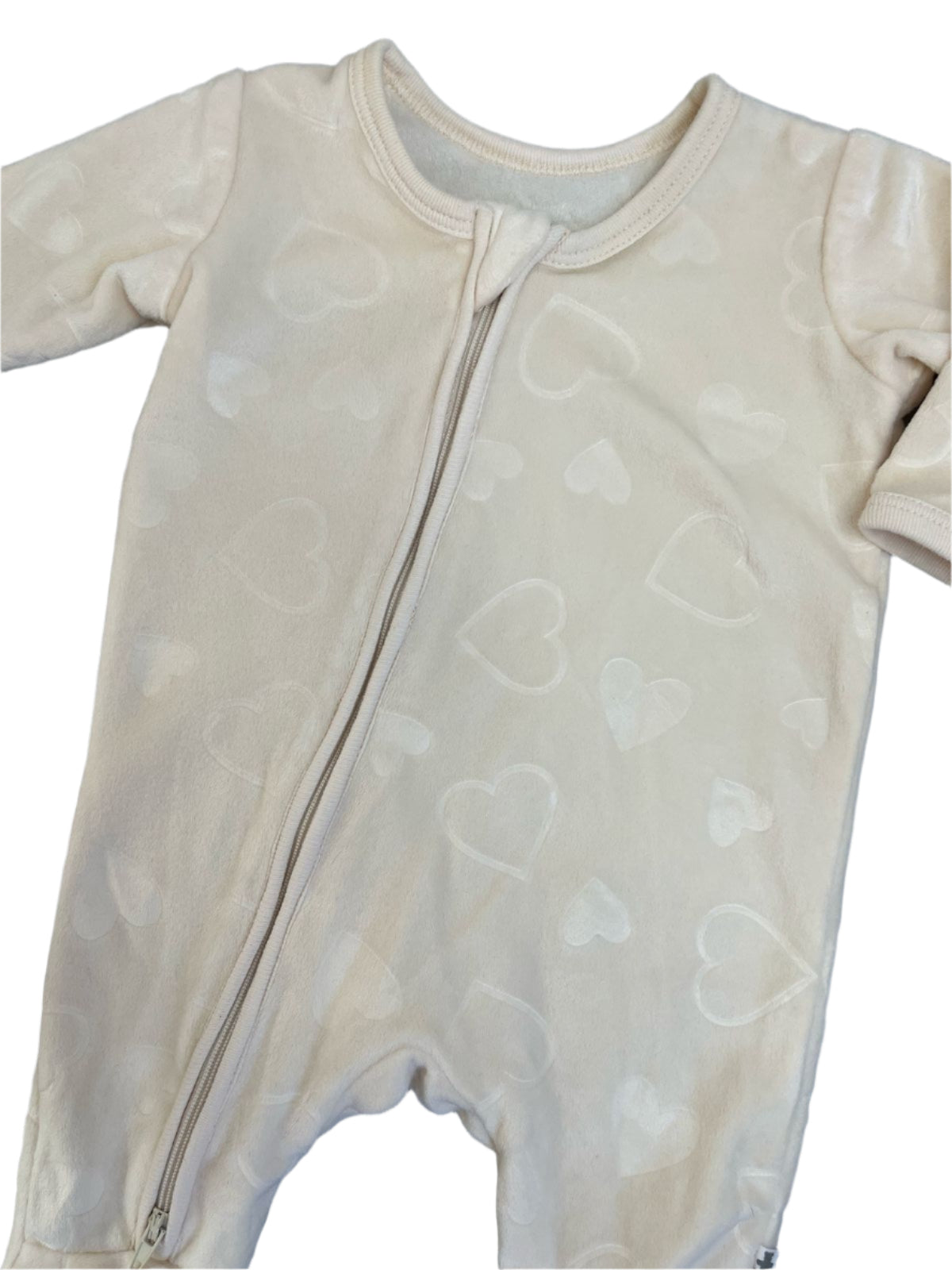 Newborn Two-way zip heart fleece sleepsuit - Woolworths