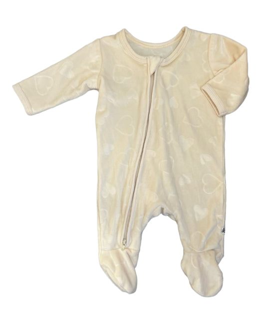Newborn Two-way zip heart fleece sleepsuit - Woolworths