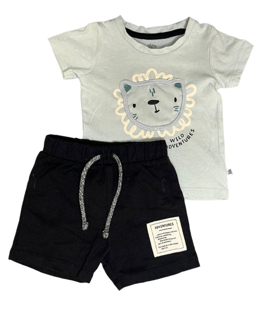 3-6M Wild adventures tee and shorts - Woolworths