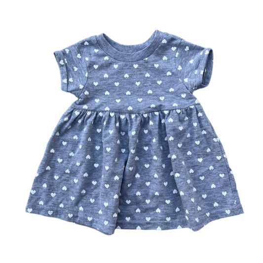 0-3M Dress with all over hearts - OneTwoThree