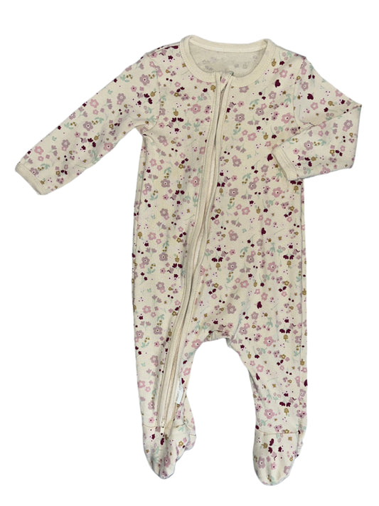 3-6M Two-way zip floral sleepsuit - Woolworths