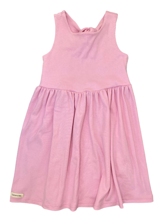 5-6Y Cotton back bow dress in pink - Carter & Me