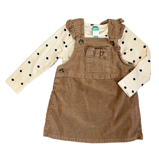 6-12M Pinafore with polka dot long sleeve tee - Ackermans Baby
