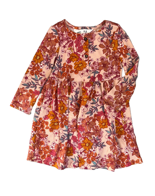 2-3Y Long sleeve floral dress - MrP