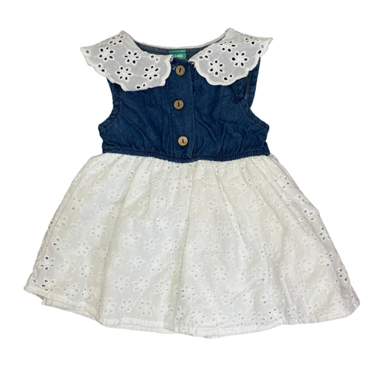 3-6M Anglaise soft denim dress - Ackermans Baby
