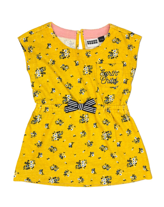12-18M Yellow floral dress - Earthchild