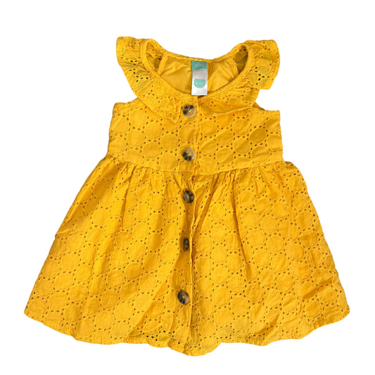 3-6M Yellow front button dress - Ackermans Baby
