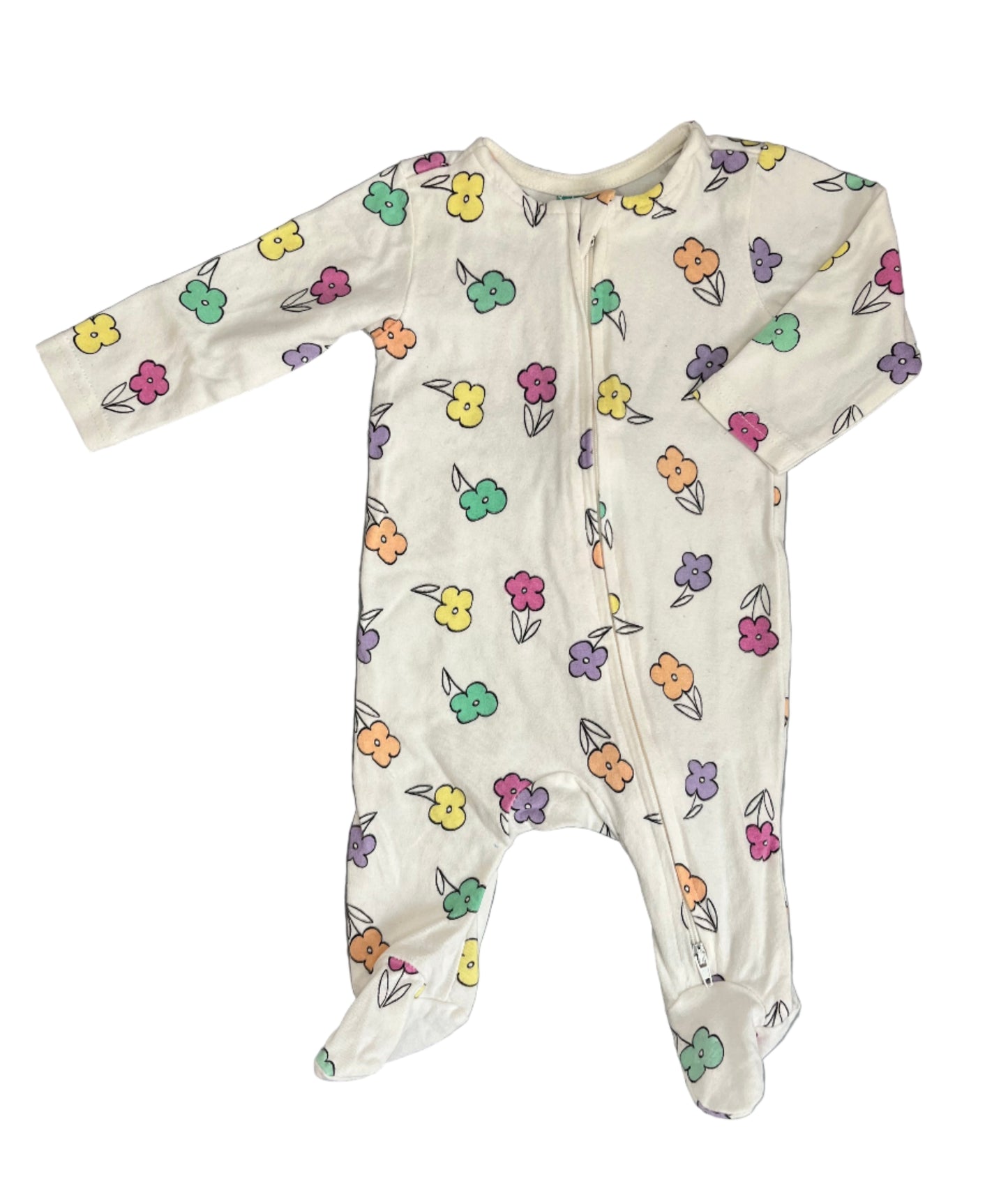 Newborn floral two-way zip sleepsuit - Ackermans Baby
