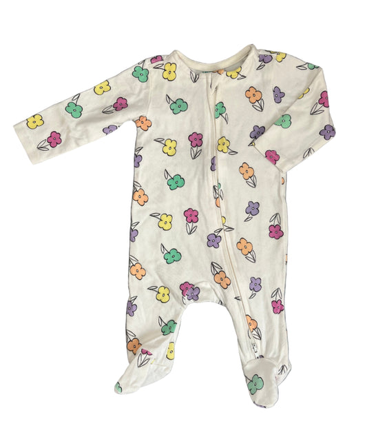 Newborn floral two-way zip sleepsuit - Ackermans Baby