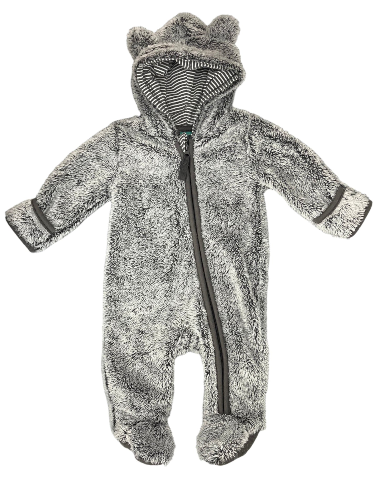 0-3M Hooded Babygrow in grey - Ackermans Baby