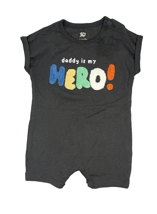 1-3M Daddy is my Hero romper - Woolworths