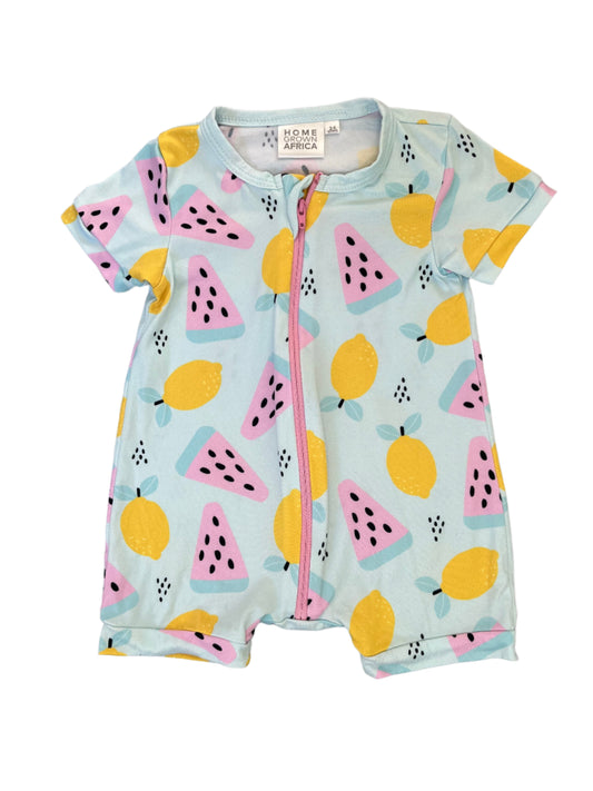 3-6M Zip romper - Home grown africa