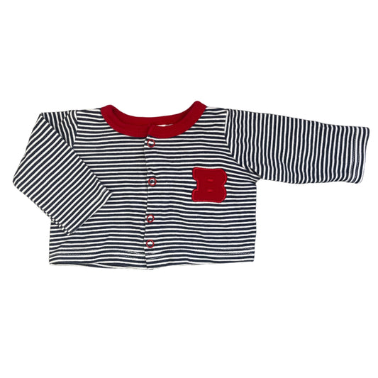 Newborn striped top with front press stud closure - OneTwoThree