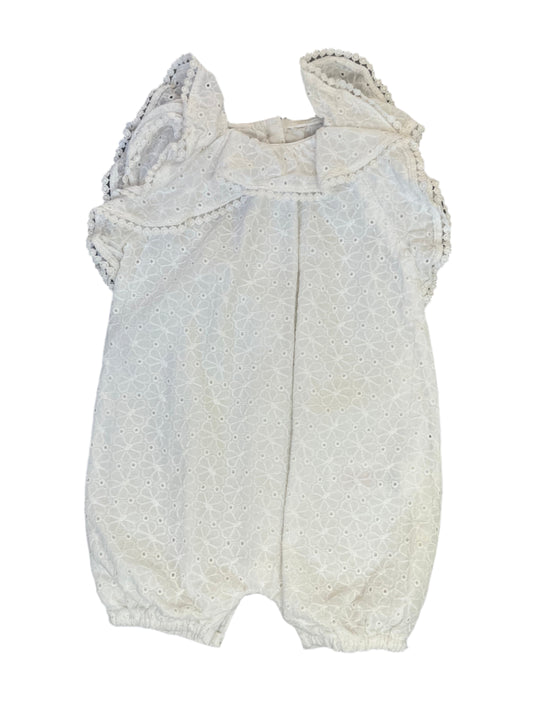 0-3M White anglaise romper - Mamas & Papas