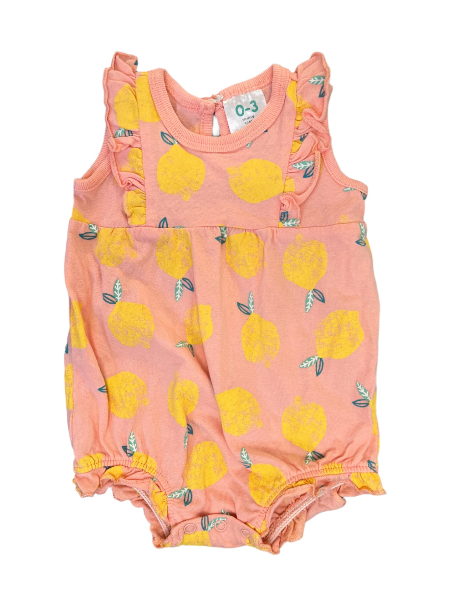 0-3M Lemon Romper - Cuddlesome