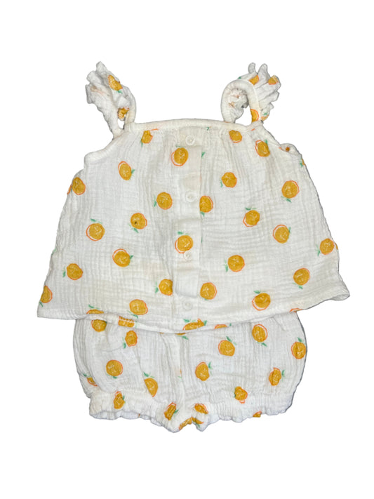 3-6M Orange print set - Little Hero