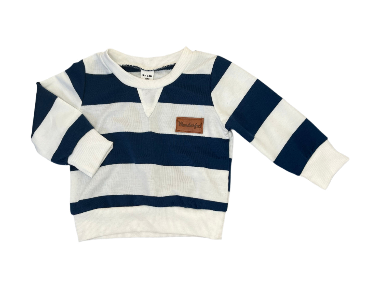 6-9M Blue stripe tracksuit top - Shein