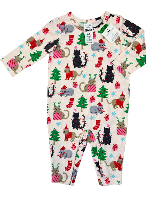 3-6M Cat Sleepsuit - Cotton On