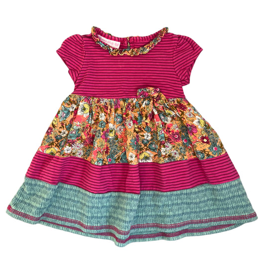 12M Striped floral dress - Bonnie Baby