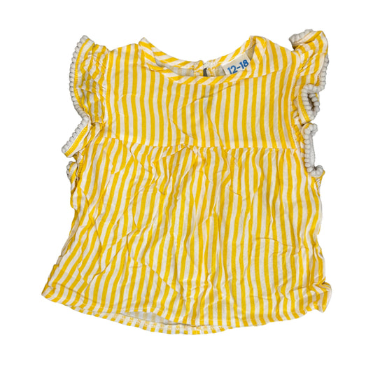 12-18M Yellow stripe tee - Cuddlesome