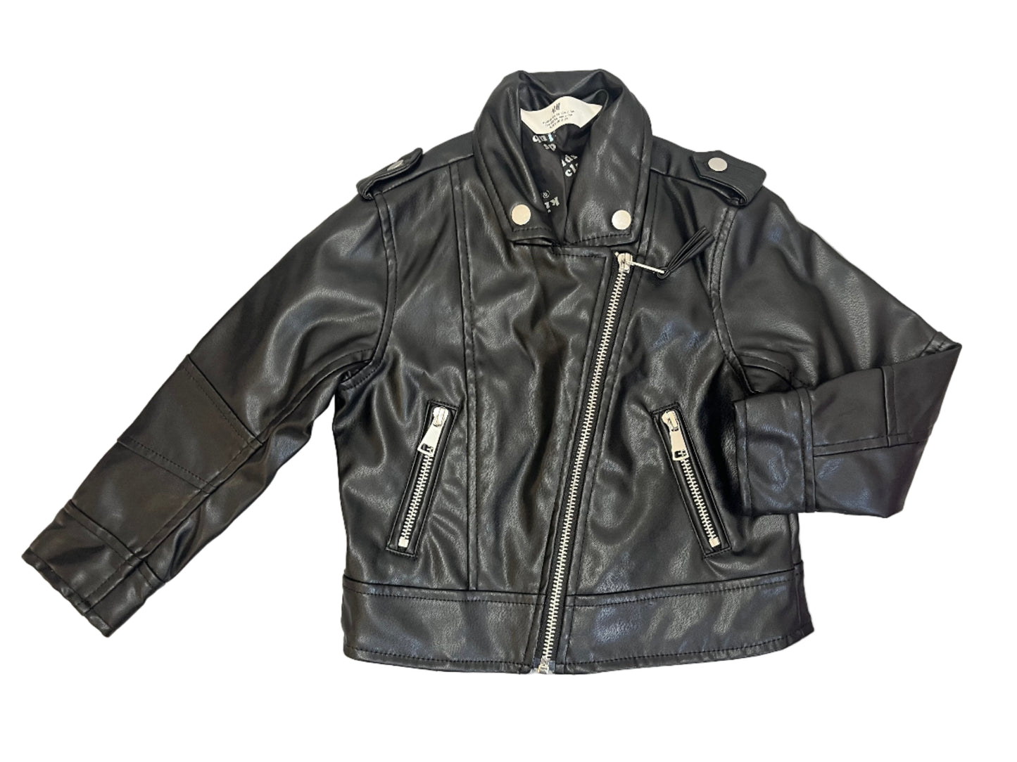 2-3Y Black pleather Jacket - H&M