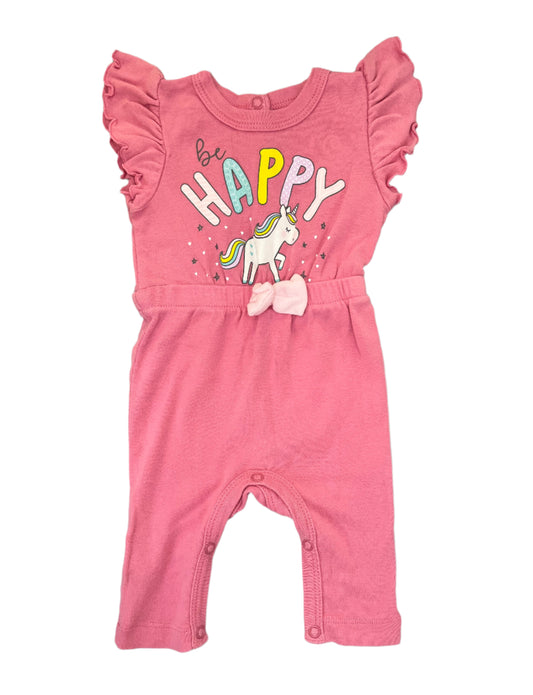 0-3M Be Happy Unicorn Romper - Little Legend
