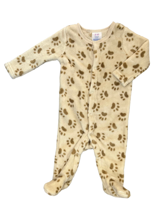 3-6M Paw fleece babygrow - Cuddlesome