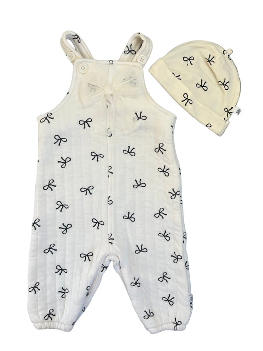 1-3M Bow romper with matching Beanie - Woolworths