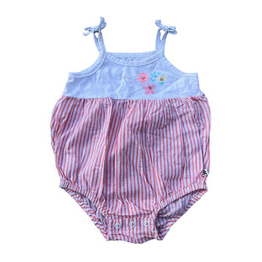3-6M Striped floral Romper - Woolworths